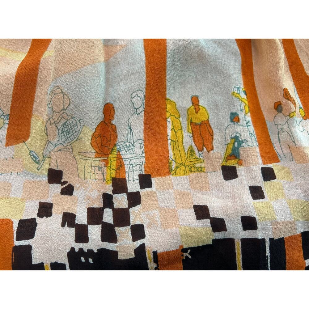 French Connection Rare Abstract Tennis Scene Chiffon Dress -10 - Picture 5 of 7